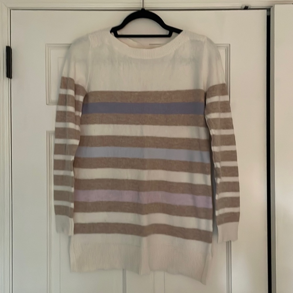 Soft tunic length striped cardigan by Loft